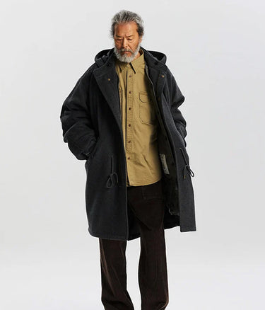 FRIZMWORKS WOOL VINCENT FISHTAIL PARKA CHARCOAL