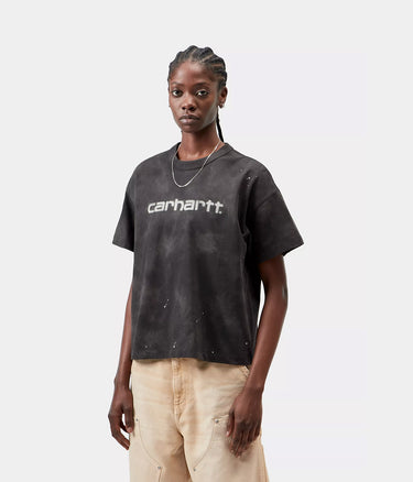 CARHARTT WIP WOMENS PAINTER T-SHIRT I036848 BLACK DESTROY WASH