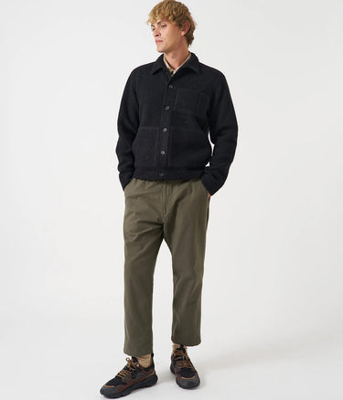 UNIVERSAL WORKS UNIFOR JACKET WOOL FLEECE 00021 BLACK