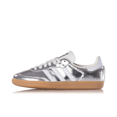 ADIDAS WOMENS SAMBA JR0035 SILVER METALLIC CRACKED