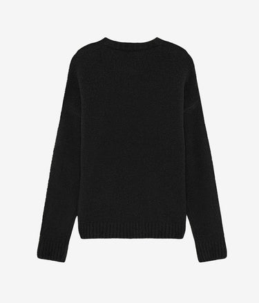 AMISH CREW CROP BOUCLE' SWEATER BLACK