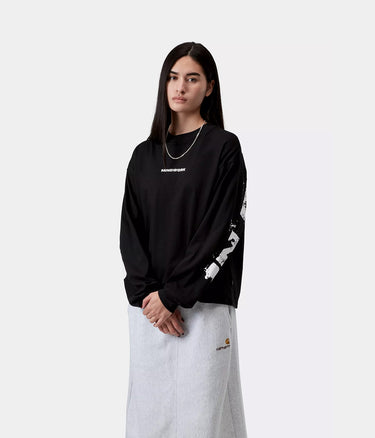 CARHARTT WIP WOMENS LONG SLEEVES MINDWORK T-SHIRT I036032 BLACK
