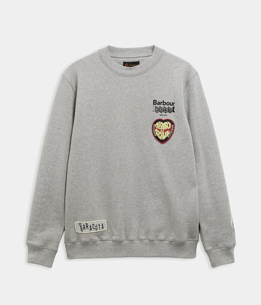 BARBOUR X BARACUTA NORTHERN CREW NECK BRFEL0054 MEDIUM GRAY MARL