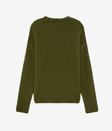 AMISH CREW CROP BOUCLE' ACID GREEN SWEATER