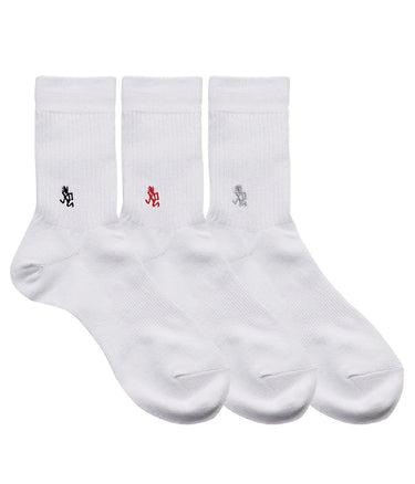 GRAMICCI BASIC CREW SOCKS ANKLE SX-M06 WHITE PACK OF 3