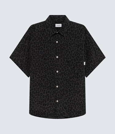 AMISH SUPPLIES SHIRT DROPPED LEOPARD CAMICIA UOMO MANICA CORTA
