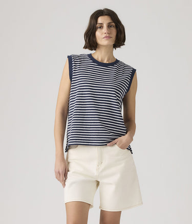 LEVI'S WOMAN BOXY TANK A8794-0019 EMMI STRIPE CANOTTA DONNA - Shoelosophy