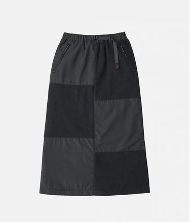 GRAMICCI WOMENS THERMAL FLEECE PATCHWORK SKIRT G5FW-SK008 BLACK