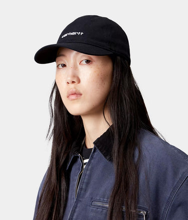 CARHARTT WIP CANVAS SCRIPT CAP I028876 BLACK WHITE