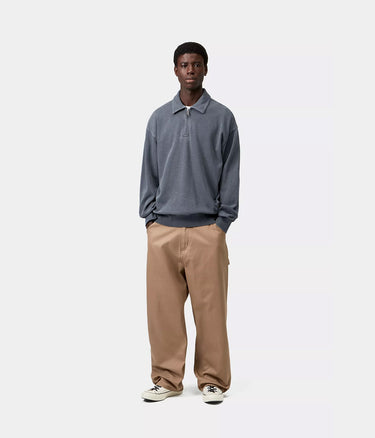 CARHARTT WIP HARPER POLO I036893 CARBON GARMENT DYED - Shoelosophy