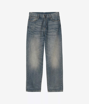 CARHARTT WIP AARON PANT I035879 BLUE WORN USED WASH