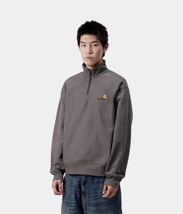 CARHARTT WIP HALF ZIP AMERICAN SCRIPT SWEATSHIRT I027014 PORPHYRY