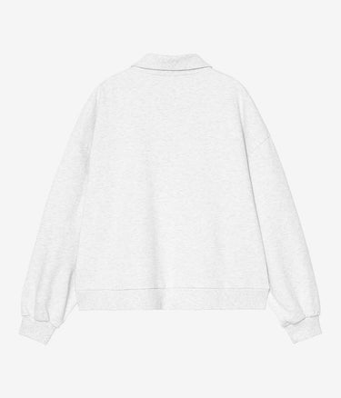 CARHARTT WIP WOMENS BRENTA POLO SWEATSHIRT I036291 ASH HEATHER HEAVY STONE WASHED