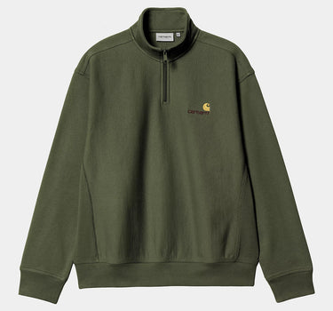 Carhartt Wip Half Zip American Script Sweatshirt I027014 Tarragon