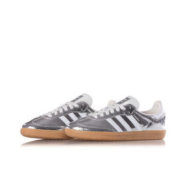 ADIDAS WOMENS SAMBA JR0035 SILVER METALLIC CRACKED