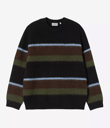 CARHARTT WIP MERTON SWEATER I035390 SUNDLING STRIPE PALISANDER